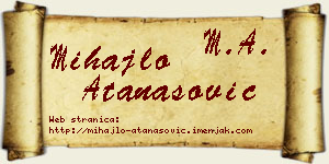 Mihajlo Atanasović vizit kartica